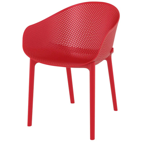 Sky Armchair By Siesta In Red, Viewed From Front On Angle