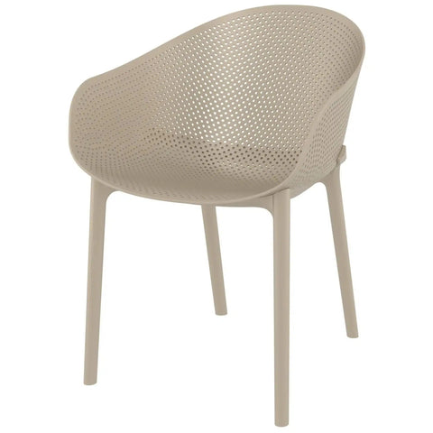 Sky Armchair By Siesta In Taupe, Viewed From Front On Angle