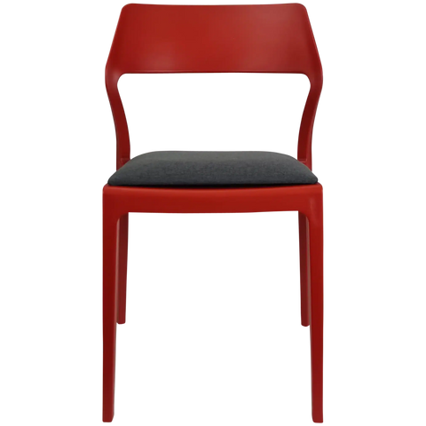 Snow Chair By Siesta In Red With Anthracite Seat Pad, Viewed From Front
