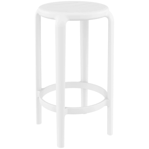Tom Counter Stool By Siesta In White, Viewed From Angle In Front