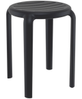 Tom Low Stool By Siesta In Black, Viewed From Angle In Front