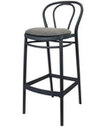 Victor Bar Stool By Siesta In Anthracite With Taupe Seat Pad, Viewed From Angle